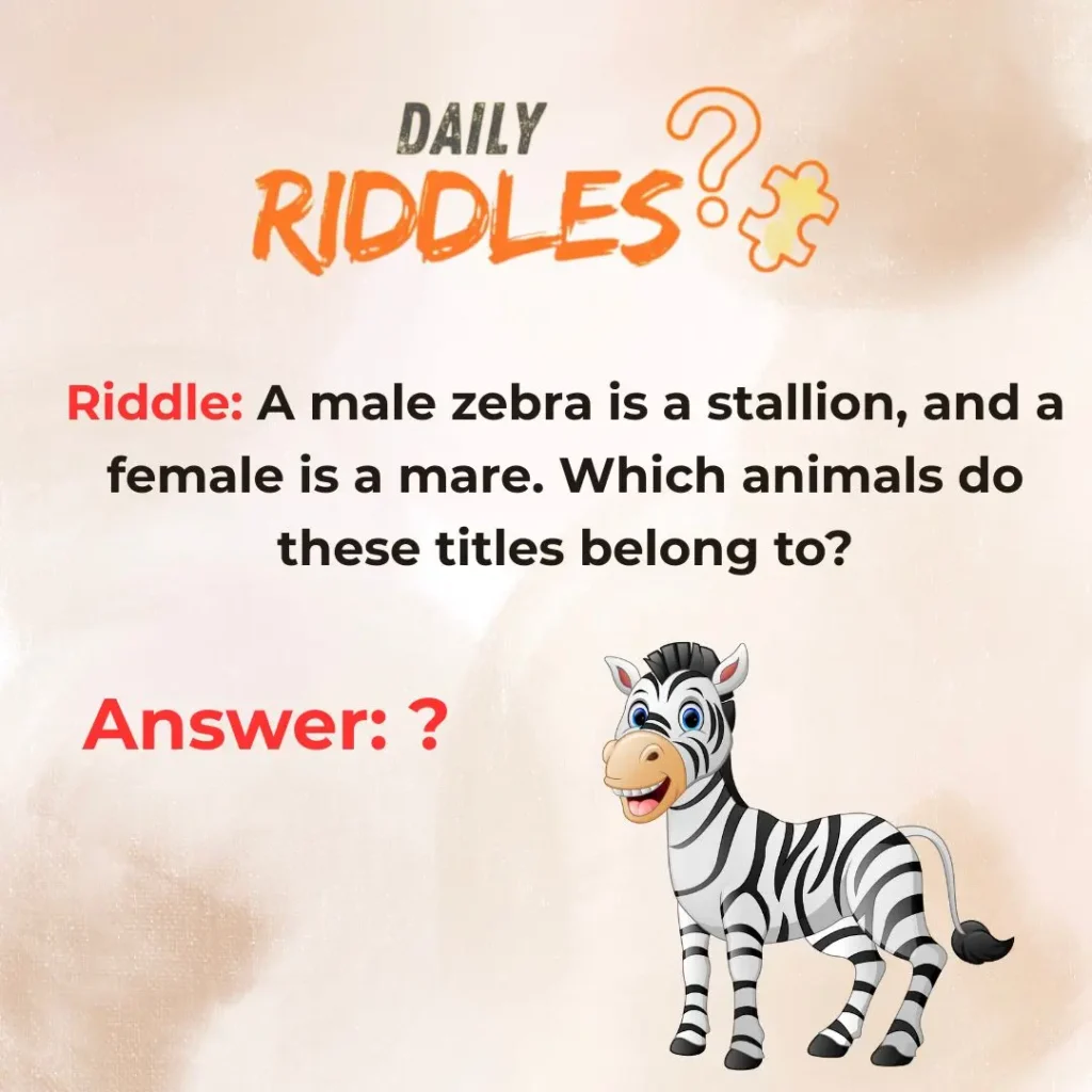 Educational Zebra Riddles For School Activities